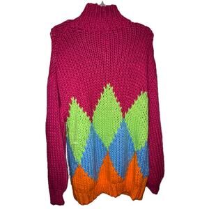 Nasty Gal Chunky Knit Sweater Pink Oversized Pullover Jumper M